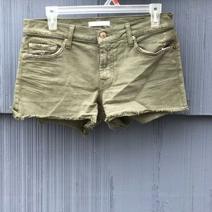 7 For All Mankind  Army Green Distressed Short